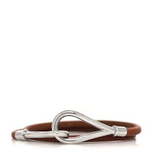 Hermes Natural Bridle Jumbo Hook Double Tour Bracelet Bouton